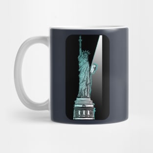 Statue of Liberty Spotlight Wireframe Mug